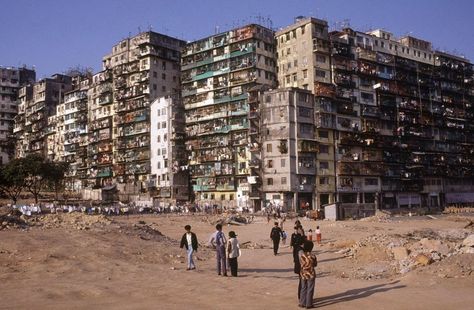 Daily Life of the 1980s | photos of daily life in Kowloon Walled City, Hong Kong in the 1980s ... Crowded Place, Kowloon Walled City, Shanty Town, Walled City, High Rise Building, Life Photo, Hong Kong, Fort, Cool Photos