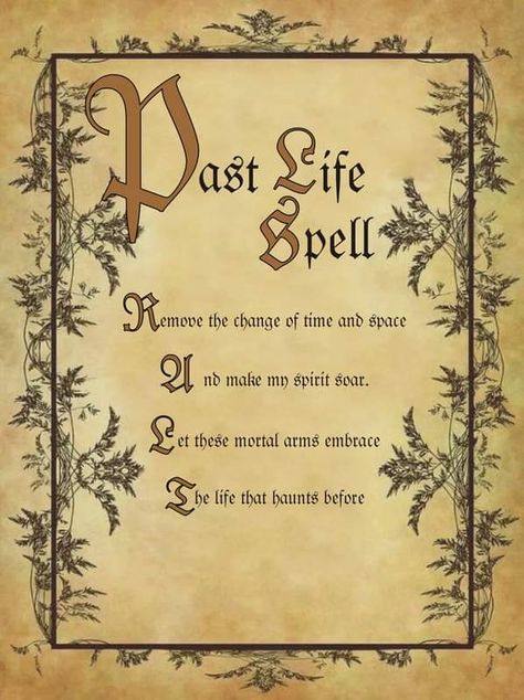 Past Life Spell, Herb Spells, Spells For Protection, Herbs Recipes, Magickal Correspondences, Truth Spell, Halloween Spell Book, Witchcraft Spells For Beginners, Halloween Spells