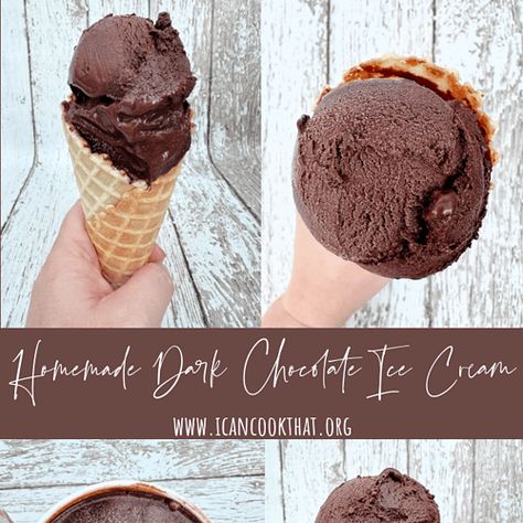 Homemade Chocolate Ice Cream Recipes, Chocolate Ice Cream Recipes, Homemade Chocolate Ice Cream, Dark Chocolate Ice Cream, Homemade Dark Chocolate, Electric Ice Cream Maker, Chocolate Ice Cream Recipe, Easy Ice Cream Recipe, Easy Ice Cream