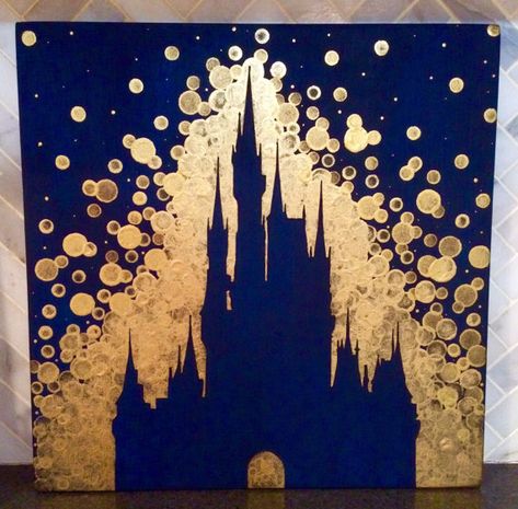 Disney World inspired painting//Princess by GreenOnTheVineDesign Painting Princess, Chateau Disney, Disney World Castle, Disney Room, Disney Drawing, Disney Canvas, Inspired Painting, Disney Paintings, Disney Home Decor