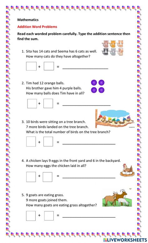 Word Problems 3rd Grade, Worksheets For Grade 1, Analytical Thinking, Maths Worksheet, Addition Worksheet, Math Olympiad, Addition Words, Fun Worksheets For Kids, Cvc Words Kindergarten