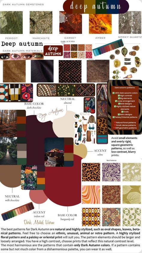 #darkautumn #deepautumn #coloranalysis #colorseason #palette #whatseasonareyou Deep Autumn Palette, Soft Autumn Deep, Autumn Color Palette Fashion, Deep Autumn Color Palette, Soft Autumn Color Palette, Autumn Color Palette, Deep Autumn, Dark Autumn, Seasonal Color Analysis