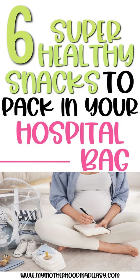 Healthy Snacks for Your Hospital Bag: What to Eat When You’re Expecting Looking for the best healthy snacks to pack for the hospital bag? Check out our healthy snacks ideas for your hospital bag! Read more! https://www.mymotherhoodmadeeasy.com/healthy-snacks-for-hospital-bag/ Hospital Bag Snacks, Pregnancy Hospital Bag Checklist, Healthy Snacks Ideas, Mommy Hospital Bag, Best Healthy Snacks, Hospital Bag For Mom To Be, Packing Hospital Bag, Pregnancy Hospital Bag, Labor Hospital Bag