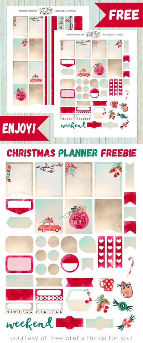 Free Christmas Planner Sticker Printables {email required} Christmas Planner Printables, Planer Organisation, Planner Freebies, Winter Planner Stickers, Happy Planner Printables, Christmas Planner Stickers, Gratis Printables, To Do Planner, Free Printable Planner Stickers