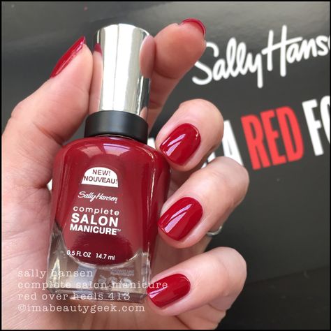 Sally Hansen Red Over Heels 413 Sally Hansen Red Nail Polish, Sally Nails, Sally Hansen Nail Polish, Nails Pedicure, Sally Hansen Nails, Sally Hansen Miracle Gel, Nail Colour, Red Nail Polish, Gel Nail Colors