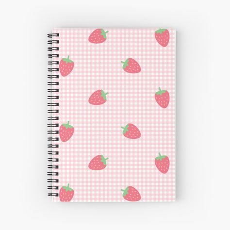 Gingham Background, Kawaii Notebook, School Suplies, Cute Cottagecore, Kawaii School Supplies, Aesthetic Journal, Cool School Supplies, Pink Books, Stationary School