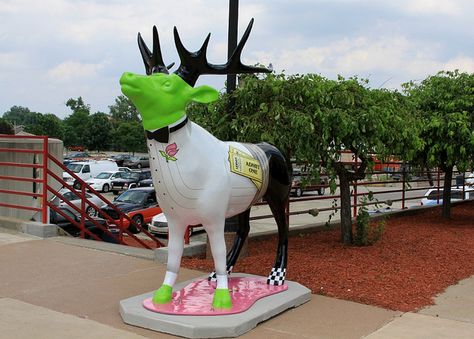 "Mr. Elk Goes to the Lerner" -- Grand prize winning Elk painted by Van, Bob & Monte Hershberger to promote opening of the renovated Lerner Theatre and Crystal Ballroom in Elkhart, Indiana. June 2011. An ELK is mascot for City of Elkhart. Elk Pictures, Elkhart Indiana, Prize Winning, Island Park, River Walk, Best Cities, Business Blog, Public Art, Local Artists