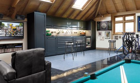 Turn Garage Into Man Cave, Workshop Renovation, Garage Transformation, Garage Game Rooms, Garage To Living Space, Rumpus Room, Converted Garage, Garage Renovation, Garage Room