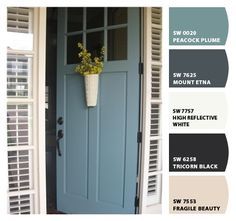 Bright Exterior Door Colors, Tan And Blue House Exterior, Blue Front Door Tan House, Door Shutter Color Combinations, Shutter And Door Colors With Tan Siding, Tan Siding Front Door Color, Front Door Shutter Color Combinations, Tan House With Shutters, Cedar Homes Exterior