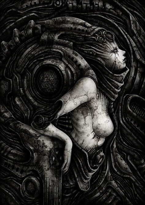 Giger Tattoo, Hr Giger Art, Giger Alien, Giger Art, H.r. Giger, Arte Alien, Arte Cyberpunk, Alien Concept Art, Alien Art