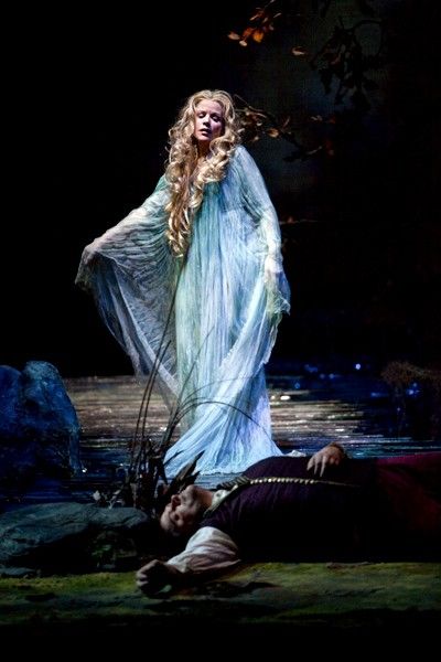 Renee Fleming as Rusalka at the Metropolitan Opera - Berkshire Fine Arts Opera Singers On Stage, Rusalka Opera, Forest Streams, Opera Costumes, Renee Fleming, Voice Teacher, Merry Widow, A Night At The Opera, Amadeus Mozart