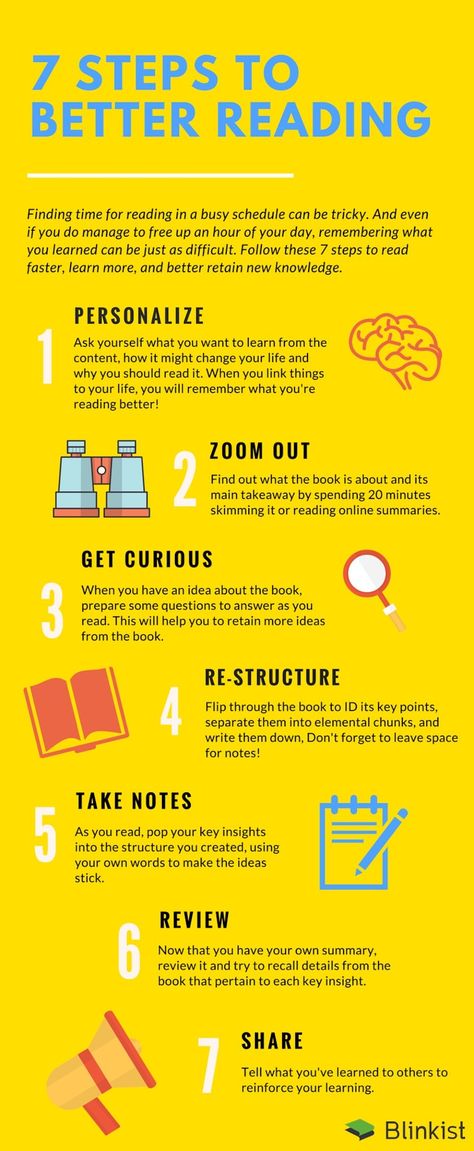 #infographic with tips to better #reading: personalize, get curious, take notes, share Read Faster, Improve Reading Skills, How To Read Faster, Reading Tips, Speed Reading, Good Readers, Learn Faster, Learning Techniques, College Study