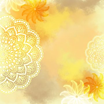 yellow,mandala,water color,round,circle,fower,floral,illustration,orange,ethnic,ramadhan Mandela Art Wallpaper, Haldi Backdrop Illustration, Mandala Logo Design, Buddha Background, Yoga Background, Yellow Backgrounds, Yellow Mandala, Sunflower Illustration, Peacock Pictures