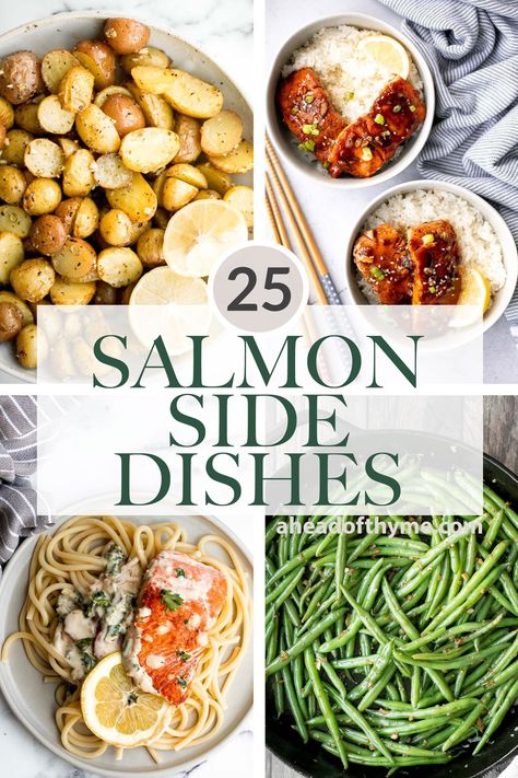 Salmon Side Dishes, Side Dishes Pasta, Recipes For Salmon, Salmon Sides, Lemon Kale Salad, Baked Sweet Potato Wedges, Rice Salads, Crockpot Side Dishes, Side Dishes For Salmon