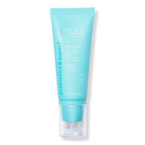 Blurring & Moisturizing Filter Primer | Ulta Moisturizing Primer, Tula Skincare, Best Primer, Prime Skin, Makeup Help, Medium Skin Tone, Magic Hour, Deep Skin, Face Primer