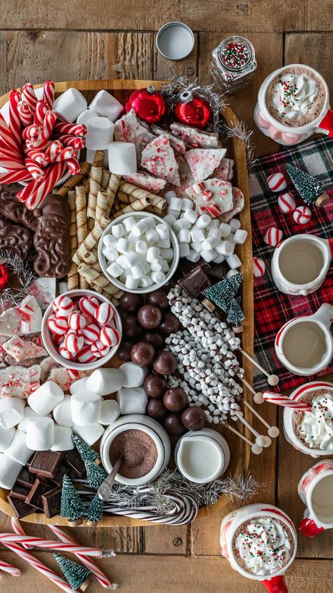 Hot Cocoa Board, Treat Boards, Christmas Eve Movie, Cocoa Board, Treat Board, Girls Christmas Party, Holiday Movie Night, Rain Fall, Christmas Movie Night