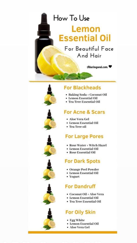 Lemon Essential Oil Benefits, Coconut Oil For Dandruff, Baking Soda Coconut Oil, Benefits Of Lemon, Essential Oils For Face, Essential Oil Diffuser Blends Recipes, Lemon Essential Oil, Essential Oils Health, Essential Oil Blends Recipes