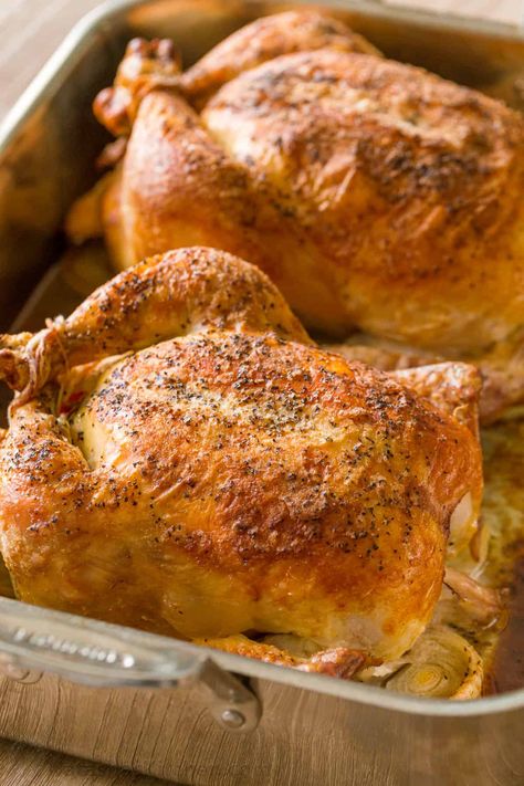 Roasting 2 Chickens At Once, Roasted Stuffed Chicken Whole, Whole Chicken In Oven, Natasha Kitchen, Fresh Dinners, Natashas Kitchen, Chicken Head, Boiled Chicken Breast, Chicken Shawarma Recipe