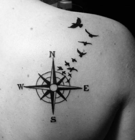 Tree Clock, White Bird Tattoos, Small Compass Tattoo, Music Notes Tattoo, Tattoo Tree, Family Tree Tattoo, Note Tattoo, Arrow Tattoos, Wolf Tattoos