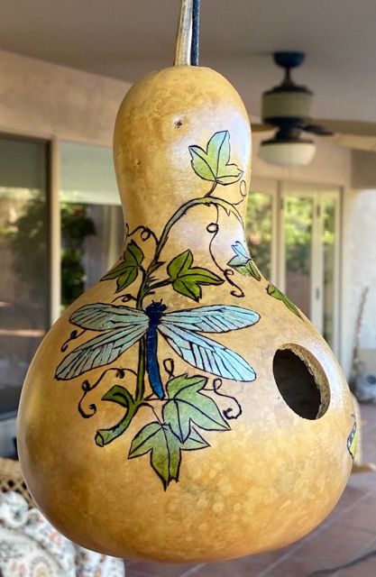 Bird House Gourds Ideas, Painted Gourds Birdhouses, Bird House Gourds, Birdhouse Gourds, Gourd Birdhouse Ideas, Gords Crafts Ideas, Painted Birdhouse Gourds, Painted Gourds Ideas, Birdhouse Gourds Ideas Painting Patterns