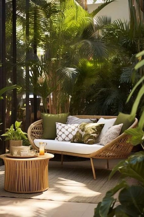 Mini Balcony, Garden Home Design, Eclectic Patio, Day Spa Decor, Relaxing Outdoor Spaces, Design Balcony, Fire Pit Furniture, Small Balcony Design, Backyard Renovations