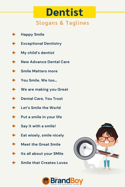 Dentist Slogans, Dentist Taglines Slogan For Dental Clinic, Dental Motivational Quotes, Dental Clinic Names, Dentistry Motivation, Dentistry Quotes, Dentist Aesthetic, Dentistry Aesthetic, Dental Hygienist Humor, Dental Content