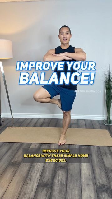 Balance Excersize, Exercises To Improve Balance, Balance Training Exercises, Balance Workout Exercises, Improve Balance Exercises, Balance Practice, Justin Augustin, Body Workout Routine, Beginner Exercises