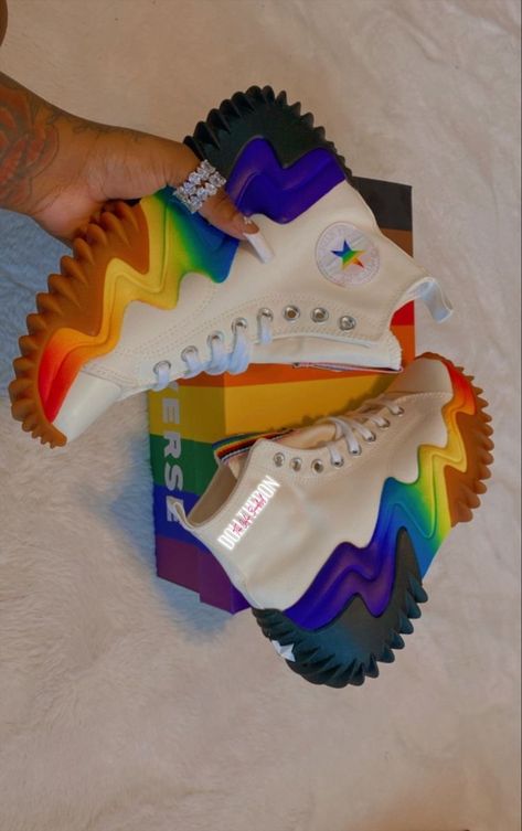 Converse Run Star Motion, Converse Run, Trendy Shoes Sneakers, Happy Pride Month, Pride Collection, Pretty Shoes Sneakers, Converse Run Star, Try On Haul, Happy Pride