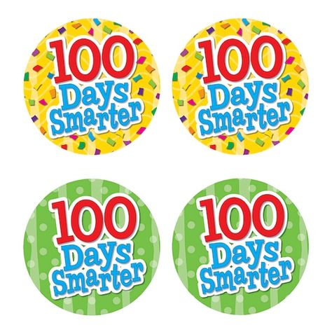 Teacher Created Resources 100 Days Smarter Wear 'em Badges, 6 Packs Of 32 | Michaels® 100 Days Smarter, Incentive Chart, 100 Day Celebration, Teacher Created Resources, School Administration, Teacher Supplies, Teaching Materials, 100 Days Of School, 100th Day