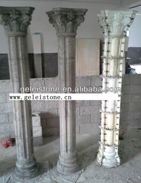 Decorative concrete column molds for sale and molds for columns GL Concrete Pillars Columns, House Pillar Design, House Pillars, Roman Concrete, Fiberglass Columns, Concrete Molds Diy, Cornice Design, Italian Home Decor, Marble House