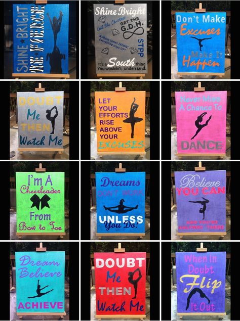 Custom Inspirational Cheerleading Gymnastics by SpiritbySummer Gymnastics Ideas, Dance Team Gifts, Gymnastics Room, Gymnastics Quotes, Gymnastics Dance, Cheer Life, Drill Team, Cheer Party, Cheer Stuff