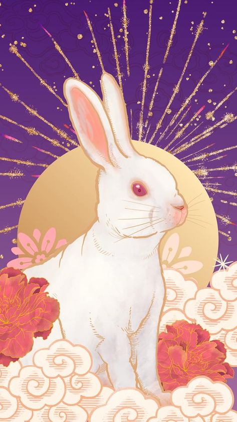 Chinese Fireworks, Chinese Rabbit, Chinese New Year Wallpaper, New Year Background Images, Rabbit Artwork, Chinese Graphic, Rabbit Year, Chinese New Year Background, Chinese Background