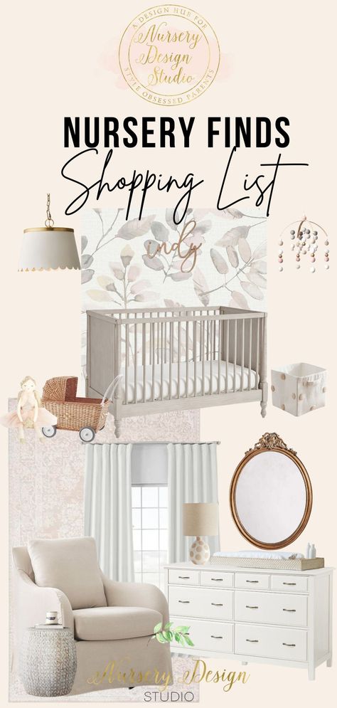 Allow us to introduce: the favorite nursery finds on our February shopping list. Pink And White Nursery, Rattan Nursery, Nursery Design Board, Shared Nursery, Small Nurseries, Boho Baby Girl, Minnie Mouse Birthday Party, Nursery Organization