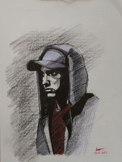 Eminem Comics Art, Movie Sketches Drawings, Eminem Sketch Easy, Music Sketch Ideas, Eminem Doodle, Eminem Drawing Sketches, Eminem Art Drawing, Eminem Drawing Easy, Disturbing Sketches