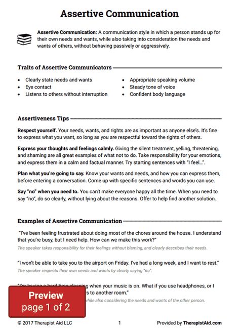 Assertive Communication Preview Assertive Statements, Assertive Communication Worksheet, Communication Worksheets, Assertiveness Training, Confident Body Language, Assertive Communication, Motivational Interviewing, Effective Communication Skills, Mental Health Counseling