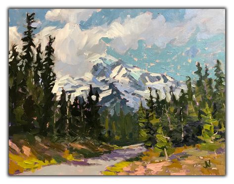 Original Artwork of Mt. Rainier and the Pacific Northwest — JASON NELSON GALLERY Unicorn Farts, American Landscape, Woodland Art, Emerald Lake, Spring Valley, Forest Path, Mt Rainier, Landscape Artist, The Pacific Northwest