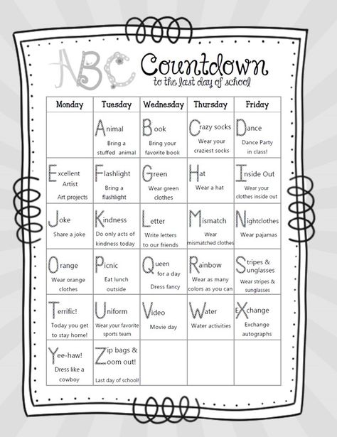 Backwards Alphabet Countdown, Alphabet Countdown Kindergarten, Abc Countdown To Summer 4th Grade, A-z Countdown To Summer, Abc Countdown To Summer 2nd Grade, Abc Countdown To Summer Preschool, Abc Countdown To Summer Kindergarten, Alphabet Countdown To Summer, Countdown To Summer Activities