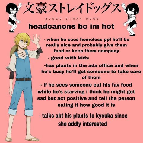 Bsd Headcannons, Kenji Miyazawa, Bsd Headcanons, Kenji Bsd, Magical Boy, Homeless Dogs, Bongou Stray Dogs, Fb Memes, Stray Dog