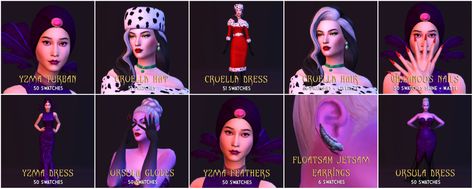 ::Download:: (Patreon - Free from 24/10/2023) Zombie Christmas, Cruella Deville, Maxis Match, 4 Life, Disney And Dreamworks, The Sims 4, Pencil Dress, The Sims, Sims 4