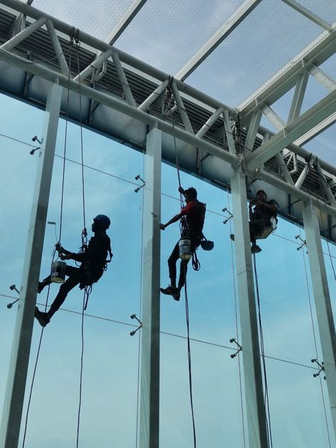 High level cleaning by rope access team Window Cleaning, Window Cleaner, High Level, Glass Window, Utility Pole, High Rise, Glass, Quick Saves