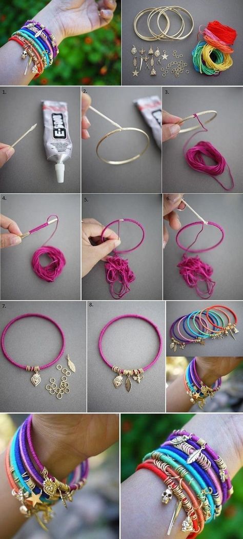 Diy Jewelry To Sell, Diy Jewelry Rings, Bracelets Handmade Diy, Making Bracelets, Bracelet Craft Diy, Diy Jewelry Unique, Diy Jewelry Inspiration, Pulseras Diy, Pola Gelang