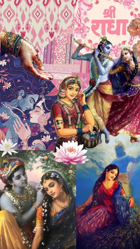 Radha Rani Collage Aesthetic, Radha Rani Asethic, Radha Ji Wallpaper, Radha Rani Aesthetic, Radha Rani Art, Radha Rani Image, Shree Radha Rani, Shree Radha Krishna, Swami Prabhupada