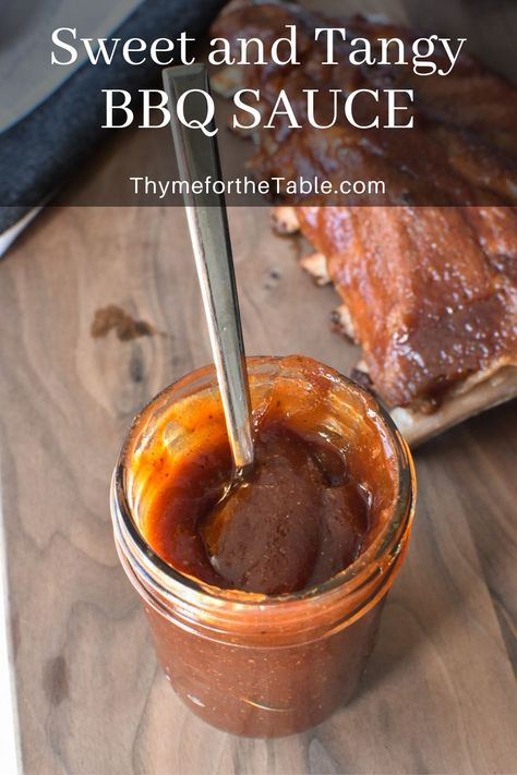 This Sweet and Tangy BBQ Recipe is the BEST homemade barbecue sauce! It is a little sweet, slightly smoky and it has a tangy element too! Sweet Baby Ray's Original BBQ sauce is the inspiration for this sauce. It is not a copycat recipe, but it is similar. Use this Best Homemade BBQ Sauce for ribs, pulled pork, and grilled chicken. The BBQ sauce is also great on grilled shish kabobs and grilled pork chops. Next time you need sauce, give this perfect bbq sauce a try! Tangy Bbq Sauce Recipe, Homemade Honey Bbq Sauce, Sweet And Tangy Bbq Sauce, Best Barbecue Sauce, Homemade Barbecue, Bbq Recipe, Tangy Bbq Sauce, Honey Bbq Sauce, Shish Kabobs