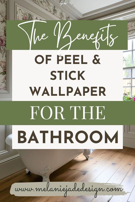 Elevate your bathroom decor with the benefits of peel and stick wallpaper. Learn how this versatile design solution can transform your space effortlessly. #BathroomDecor #PeelAndStickWallpaper #HomeRenovation Peel And Stick Wallpaper In Bathroom Ideas, Bathrooms With Peel And Stick Wallpaper, Wallpaper Bottom Half Of Wall Bathroom, Small Bathroom Ideas Peel And Stick Wallpaper, Stick On Wallpaper Bathroom, Wallpapering Ideas Bathroom, Peel And Stick Wallpaper Accent Walls Bathroom Ideas, Best Peel And Stick Wallpaper Bathroom, Bathroom Peel And Stick Wallpaper Ideas