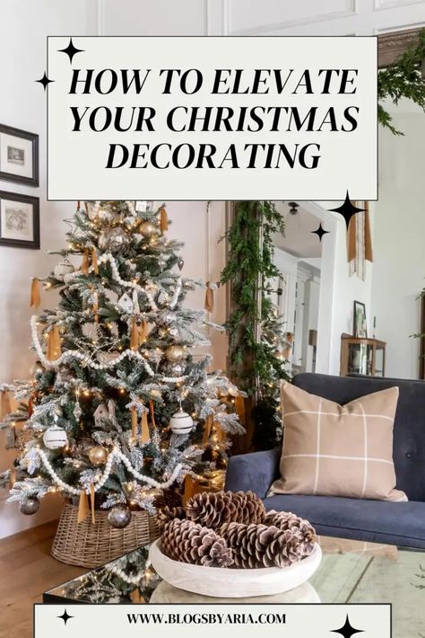 how to elevate your christmas decorating Christmas Decor Tips, Elevated Christmas Decor, Christmas Decorating Tips, Simple Elegant Christmas Decor, How To Decorate For Christmas, Fall Front Porch Decor Ideas, Front Porch Decor Ideas, Classic Christmas Tree, Fall Front Porch Decor