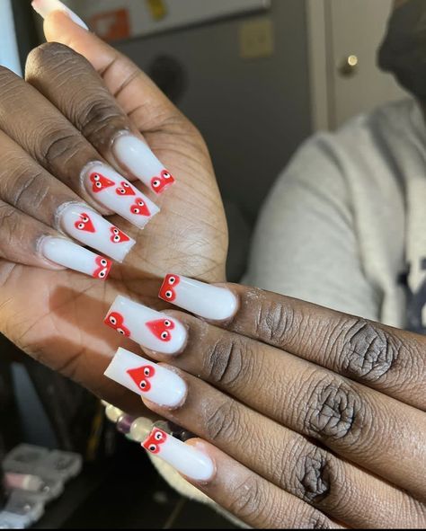 Medium Size Nails Acrylic Red, Red Nail Medium Length, Medium Square Acrylic Nails Simple Red, Red Nail Designs Medium Length, Red Birthday Nails Acrylic Medium, Nails Acrylic Medium Length, Nails Medium Length, Acrylic Nails Medium Length, Cute Medium Length Nails