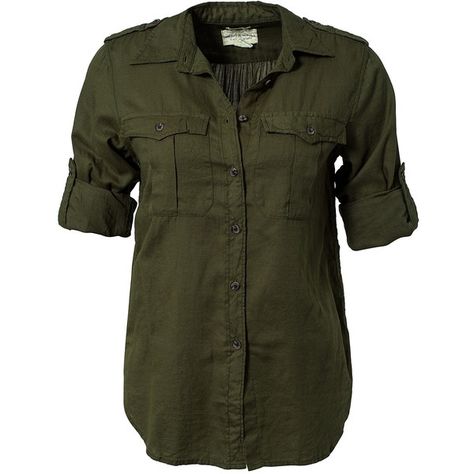 Denim & Supply Ralph Lauren Rl Expedition Shirt (1,015 MXN) ❤ liked on Polyvore featuring tops, shirts, blusas, blouses, olive, blouses & shirts, womens-fashion, button sleeve shirt, button shirt and olive top Dystopian Outfits, Ladies Shirts Formal, Camo Jacket Women, Military Green Shirt, Army Green Blouse, Curved Hem Shirt, Shoulder Epaulettes, Olive Green Shirt, Olive Green Blouse