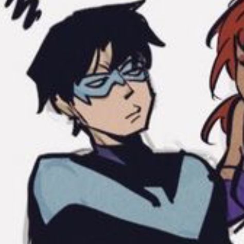 Nightwing And Batgirl, Robin Starfire, Nightwing And Starfire, Dark Green Aesthetic, Picture Icon, Cute Profile Pictures, Anime Best Friends, Matching Profile Pictures, Nightwing