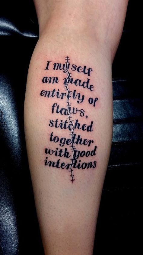 Stiches Tattoos Medical, First Grandbaby Tattoo Ideas, Sweet Tattoo Ideas, Beauty And The Best Tattoo, Born Sick Tattoo, Unbreakable Tattoo, Cute Thigh Tattoos, Good Tattoo Quotes, Meaningful Tattoo Quotes