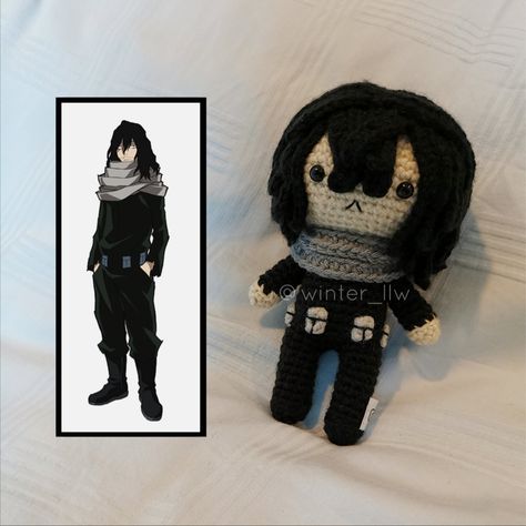 Crochet aizawa Mha Crochet Pattern, Mha Crochet, My Hero Academia Crochet, Sunflower Granny Square Pattern, Basic Granny Square, Amigurumi Anime, Anime Crochet, Sunflower Granny Square, Mouse Pokemon